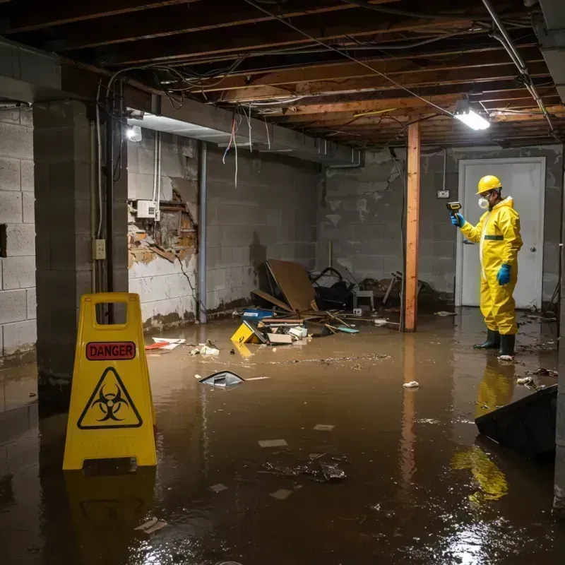 Flooded Basement Electrical Hazard in Lineville, AL Property